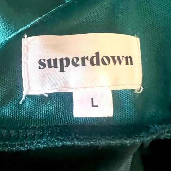 NWOT Superdown green/blue Carrie mini dress faux suede large - Picture 4 of 4